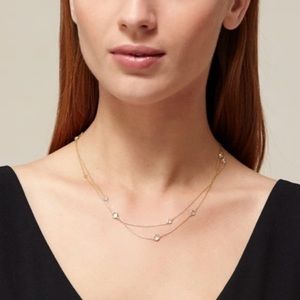 MM LaFleur Scattered Stone Necklace - 18k gold